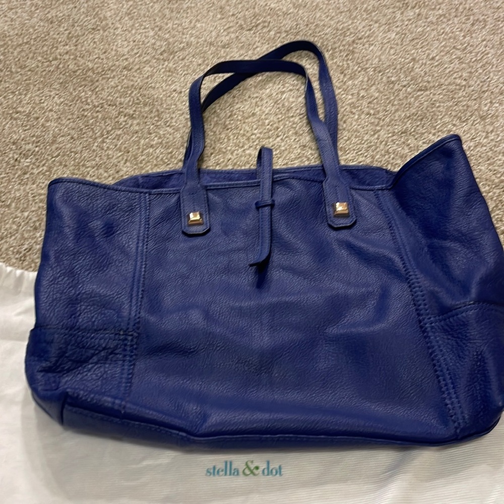 Stella & dot purse beautiful blue leather excellent condition